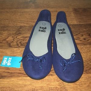 Girls navy ballet flats